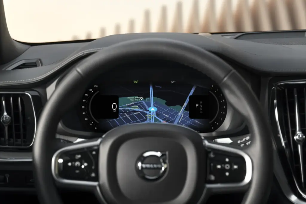 Combiné d'instruments et volant avec la nouvelle interface Volvo Car UX